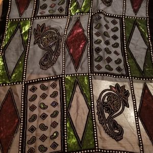 Beutifully Detailed Silk and Rayon Scarf or Wrap